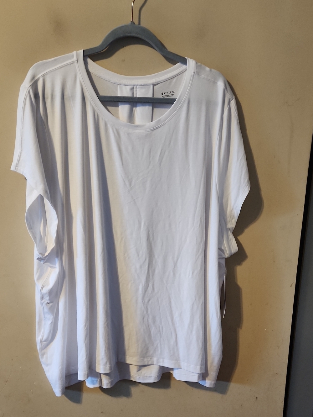 Athleta White Short Sleeve Crew Neck Top